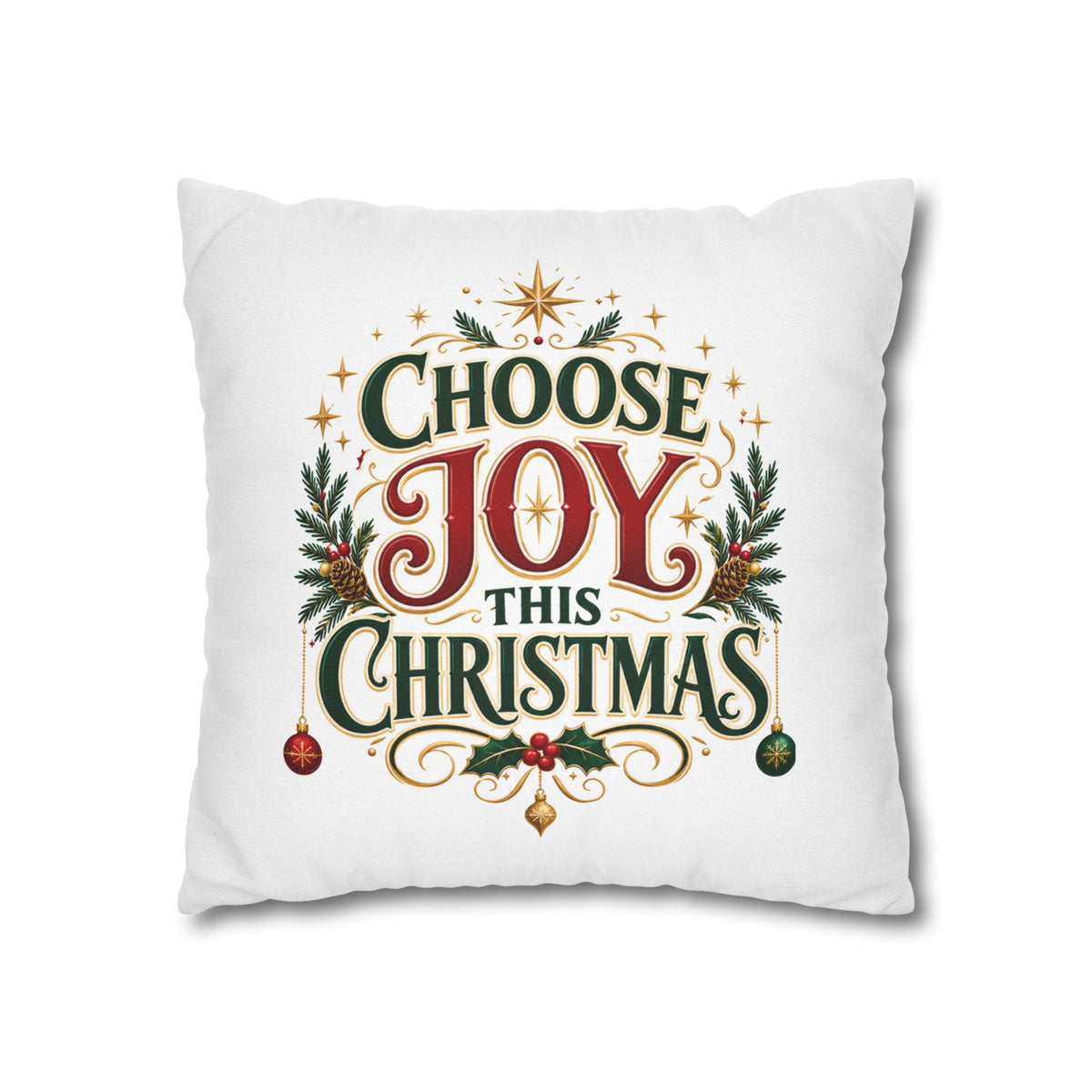 Choose Joy This Christmas Pillowcase – Festive Holiday Decorative Throw Pillow Cover