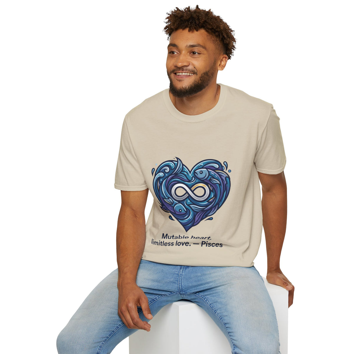 Pisces Infinity Heart T‑Shirt — Zodiac Ocean Love Tee
