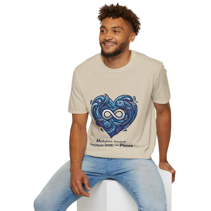 Pisces Infinity Heart T‑Shirt — Zodiac Ocean Love Tee
