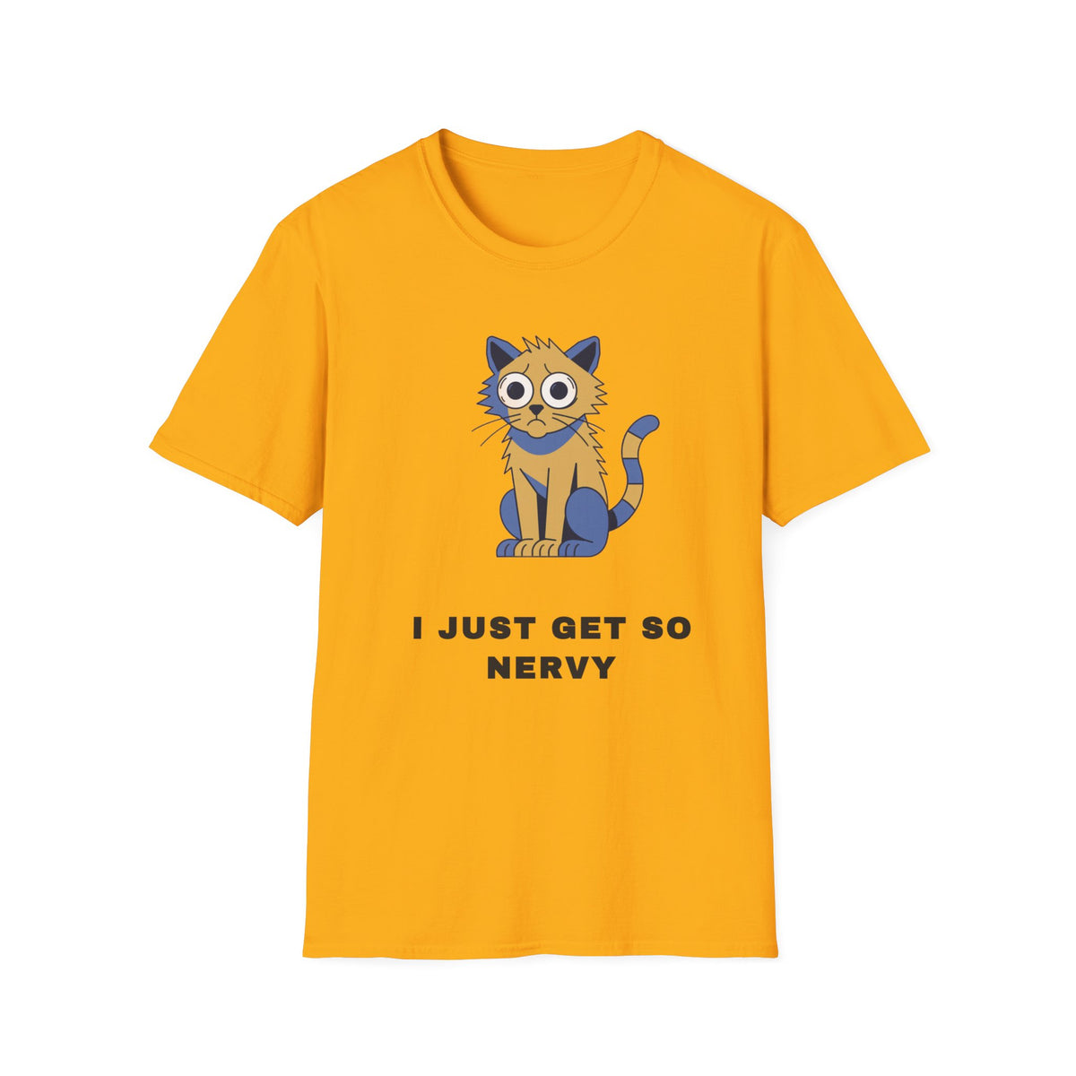 I Just Get So Nervy Cat T-Shirt — Cute Anxious Cat Graphic Tee - Trending Now - September 2026