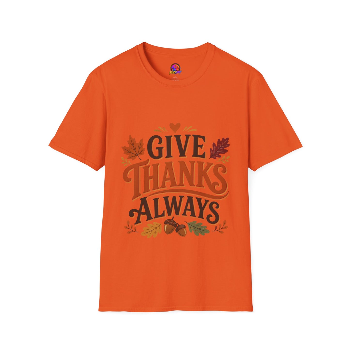 Give Thanks Always Tee — Thanksgiving Fall Leaves Gratitude T-Shirt