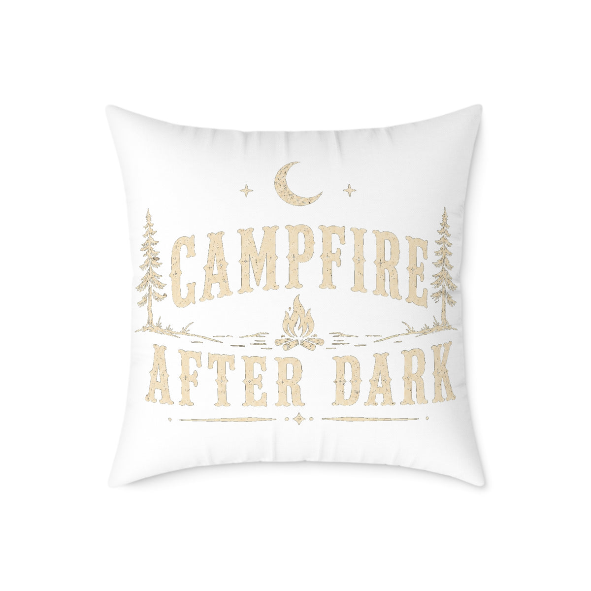 Campfire After Dark Square Pillow Milo Bailey Dog Dad Mom- Rustic Camping Decorative Throw Pillow