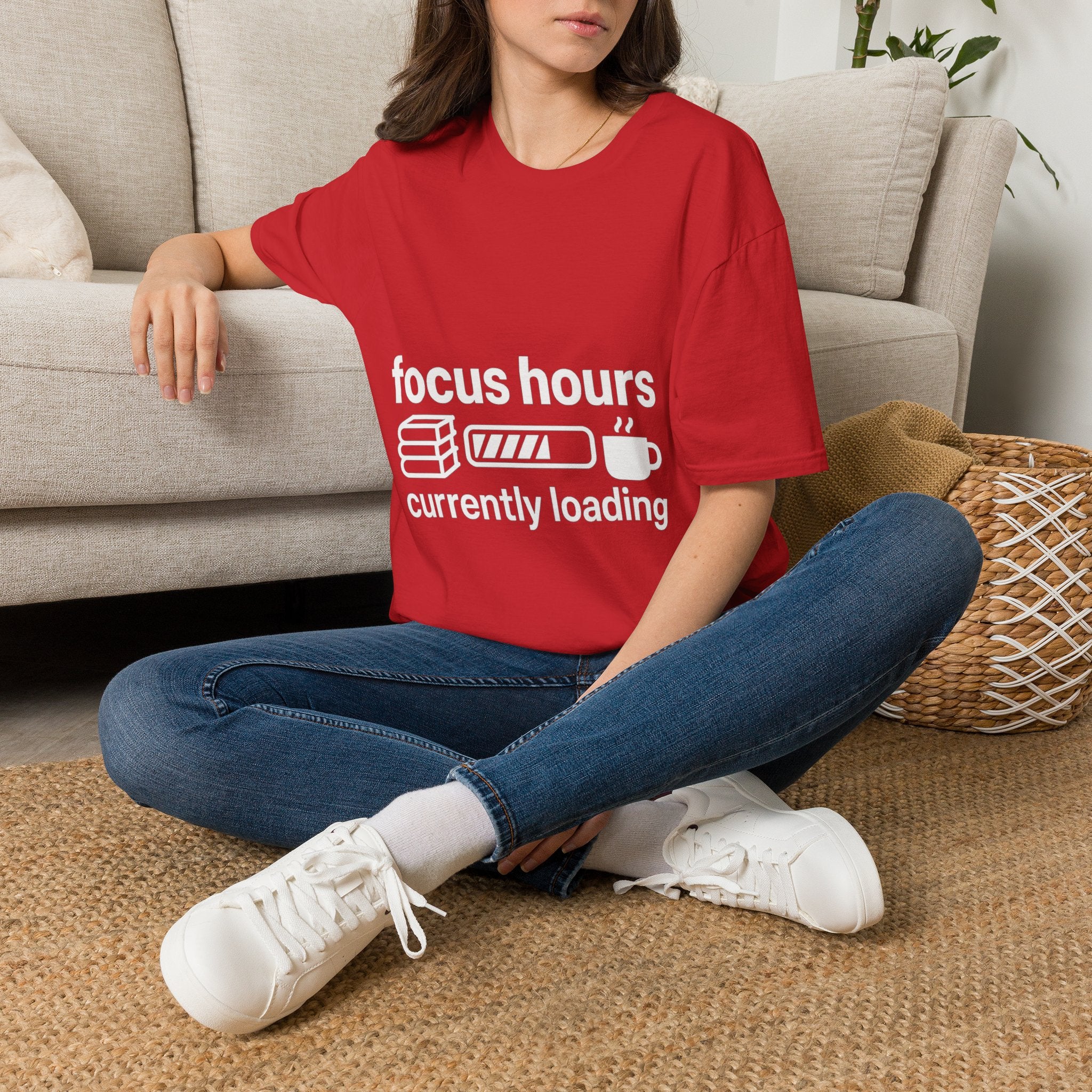 Focus Hours T-Shirt — "Focus Hours Currently Loading" Graphic Tee for Productivity & Remote Work - Trending Now - August 2026 Trends - Everyday T-Shirt