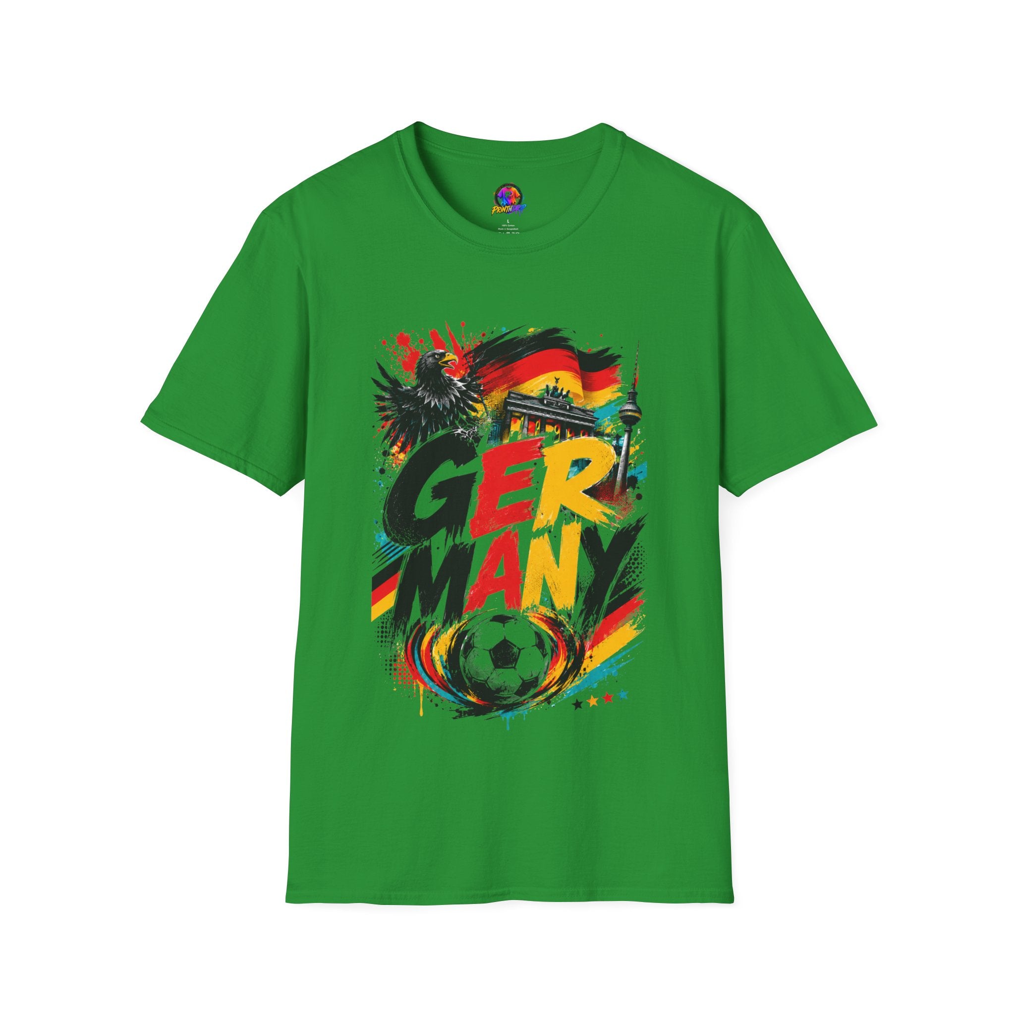 Germany Soccer Graphic T‑Shirt — Flag, Eagle & Brandenburger Tor Design