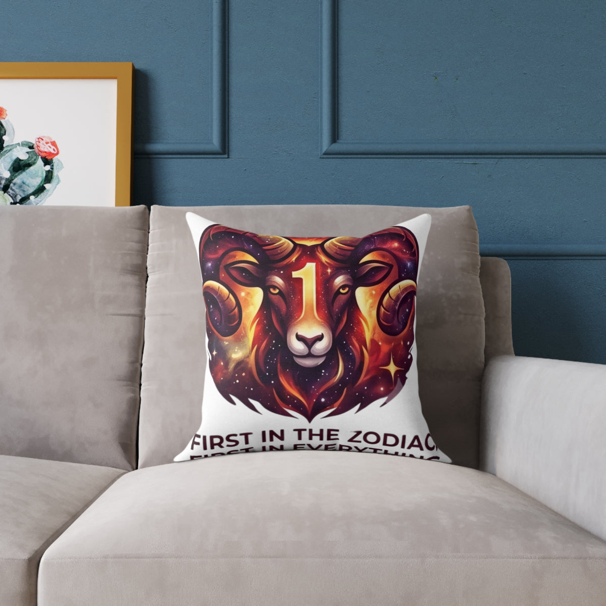 Aries Zodiac Pillow First In The Zodiac First In Everything Square Poly Canvas Pillow