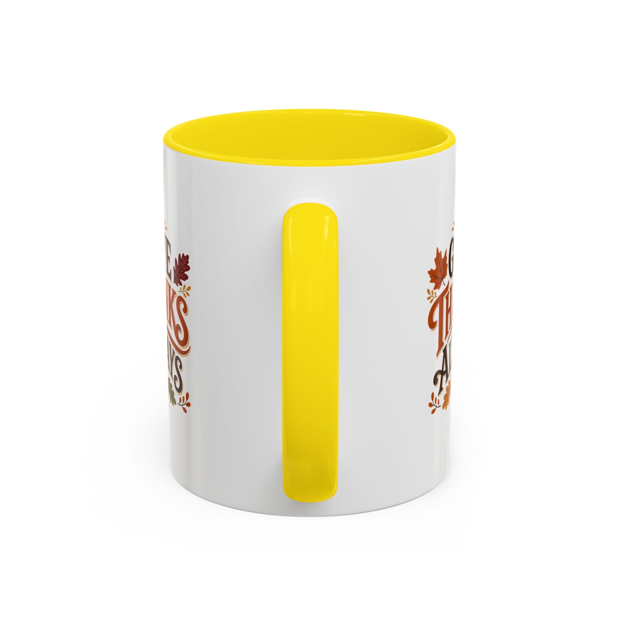 Thanksgiving Mug Give Thanks Always Accent Coffee Mug — Thanksgiving Autumn Ceramic Mug