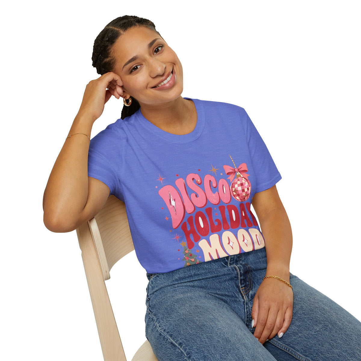Disco Holiday T-Shirt — Retro Pink Disco Ball Christmas Tee