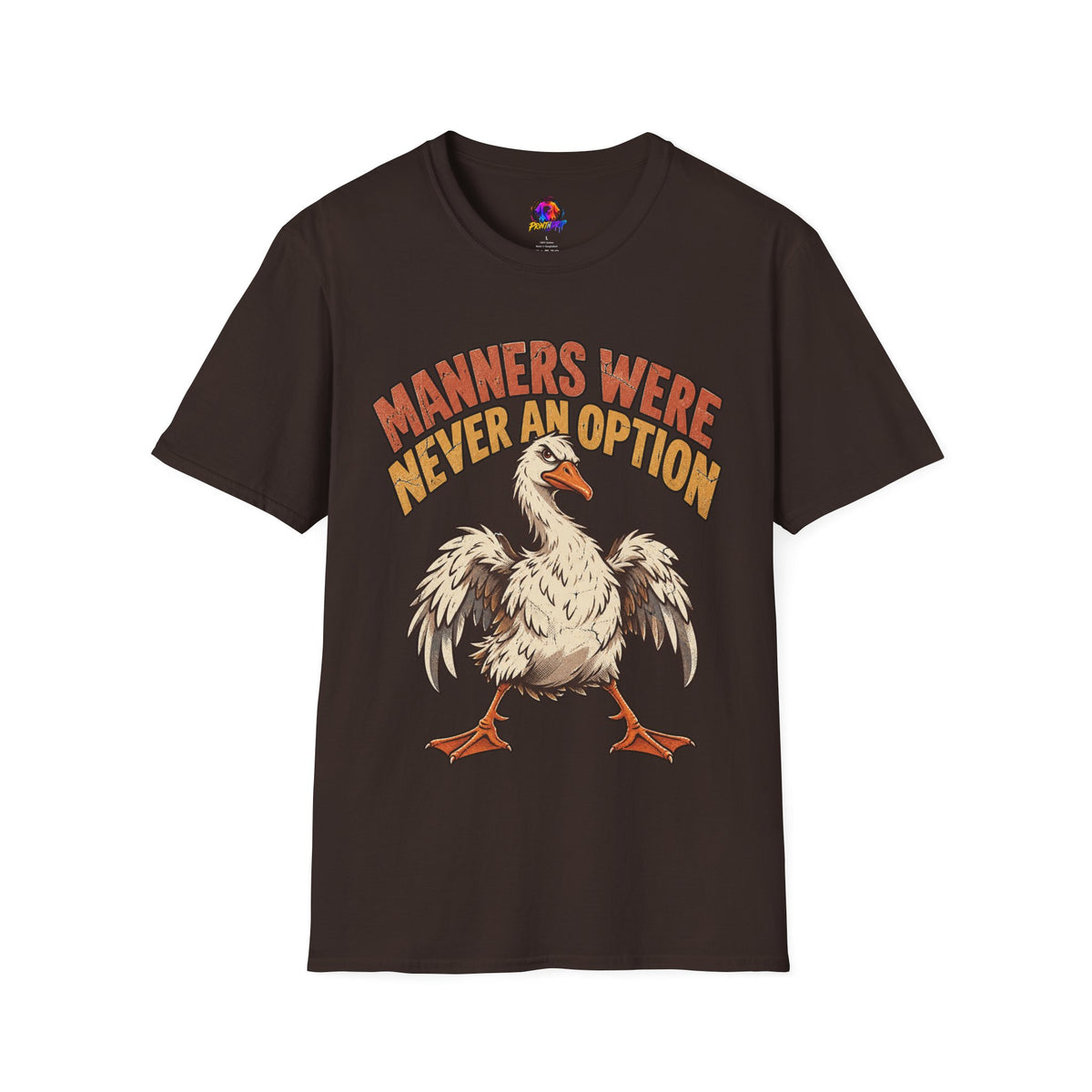Funny And Witty “Manners Were Never An Option” Goose Graphic T-Shirt
