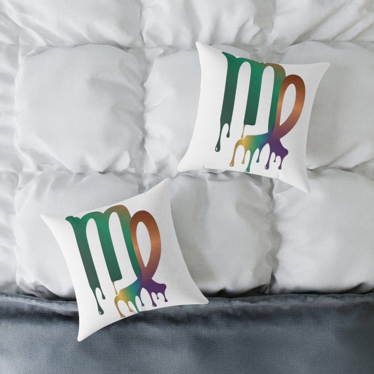 Dripping Virgo Zodiac Square Poly Canvas Pillow