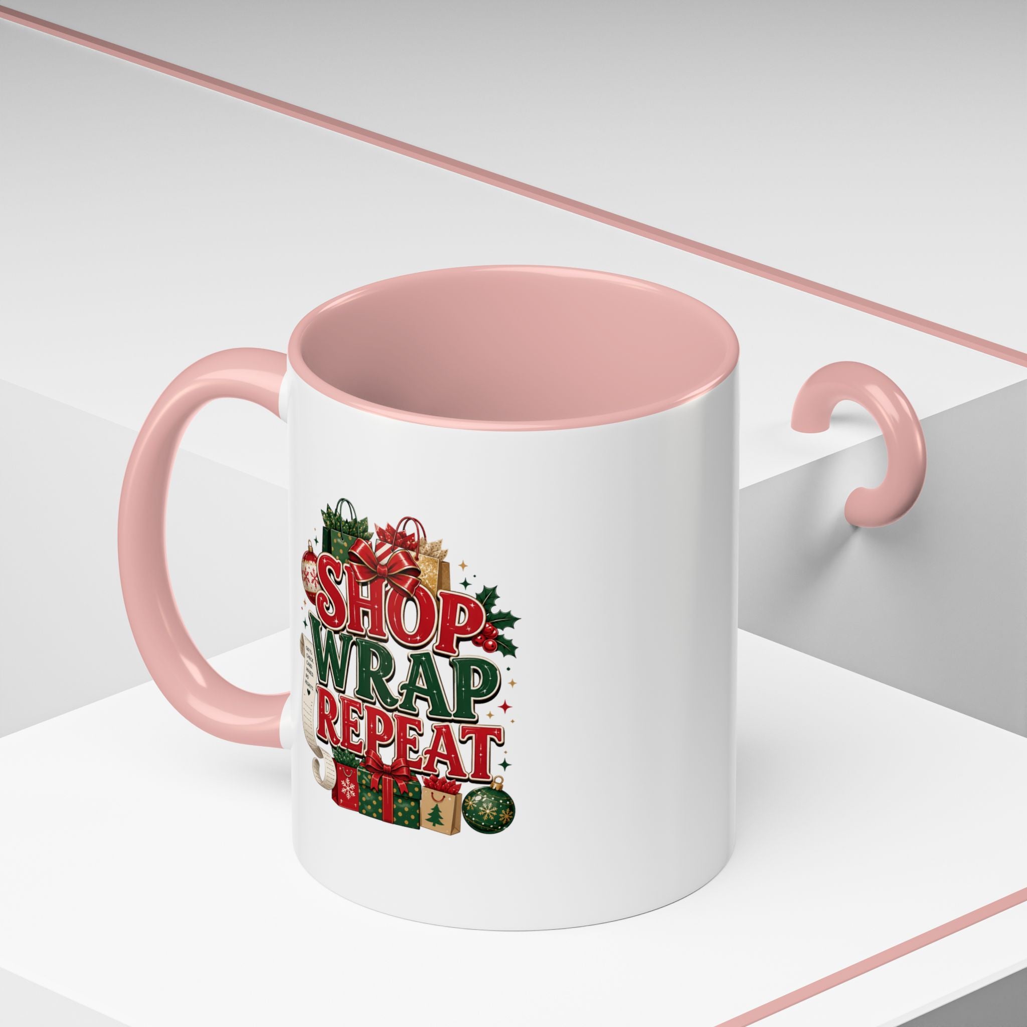 Shop Wrap Repeat Christmas Accent Coffee Mug