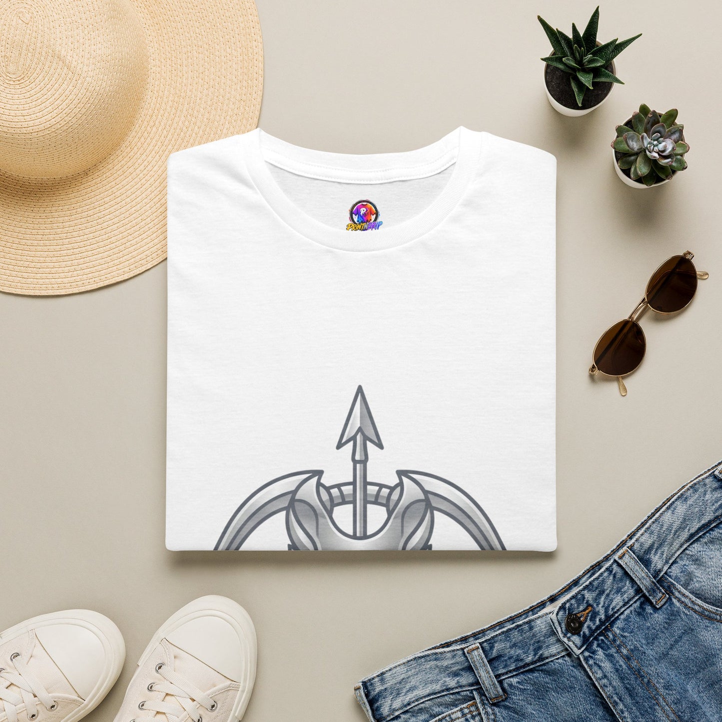Arrow Heart T-Shirt — Minimal Cupid Bow & Arrow Design