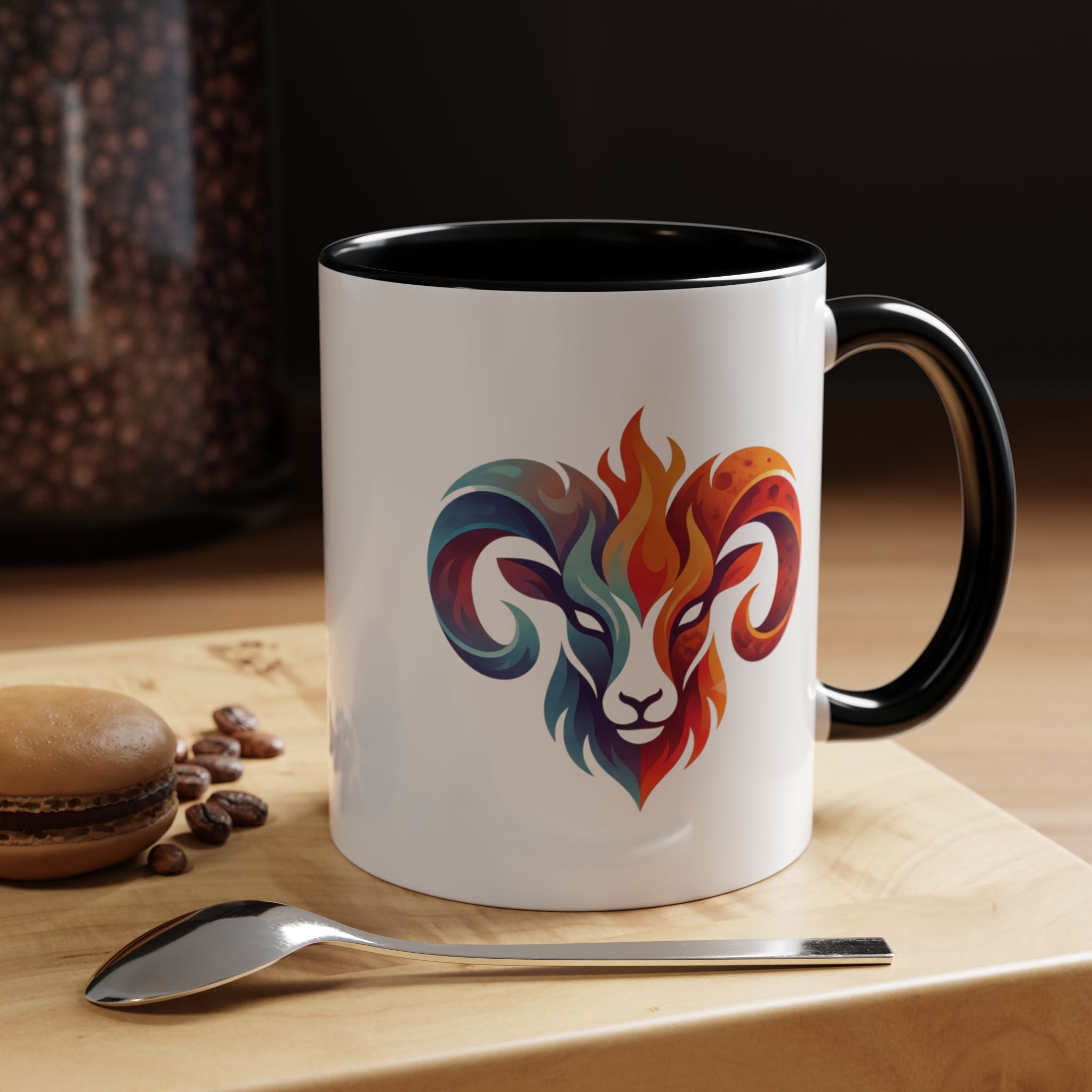 Aries Ram Heart Coffee Mug – Colorful Zodiac Accent Mug