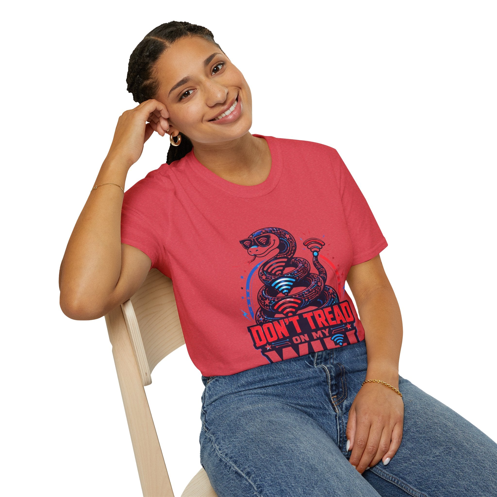 Don’t Tread on My WiFi T-Shirt — Patriotic Gadsden Snake WiFi Tee