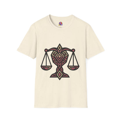 Libra Scales T-Shirt — Geometric Zodiac Libra Tee