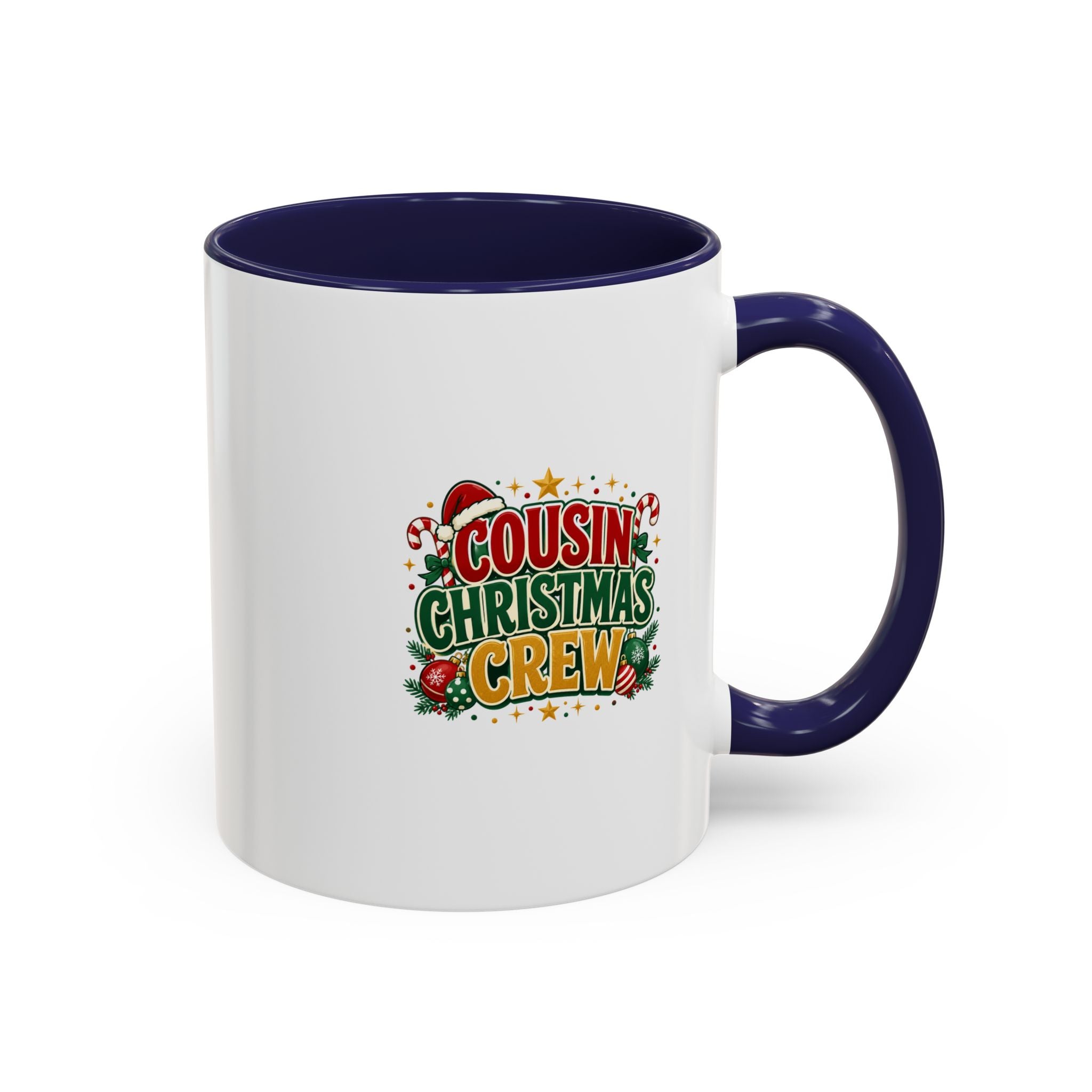 Cousin Christmas Crew Accent Coffee Mug — Holiday Family Christmas Coffee Cup