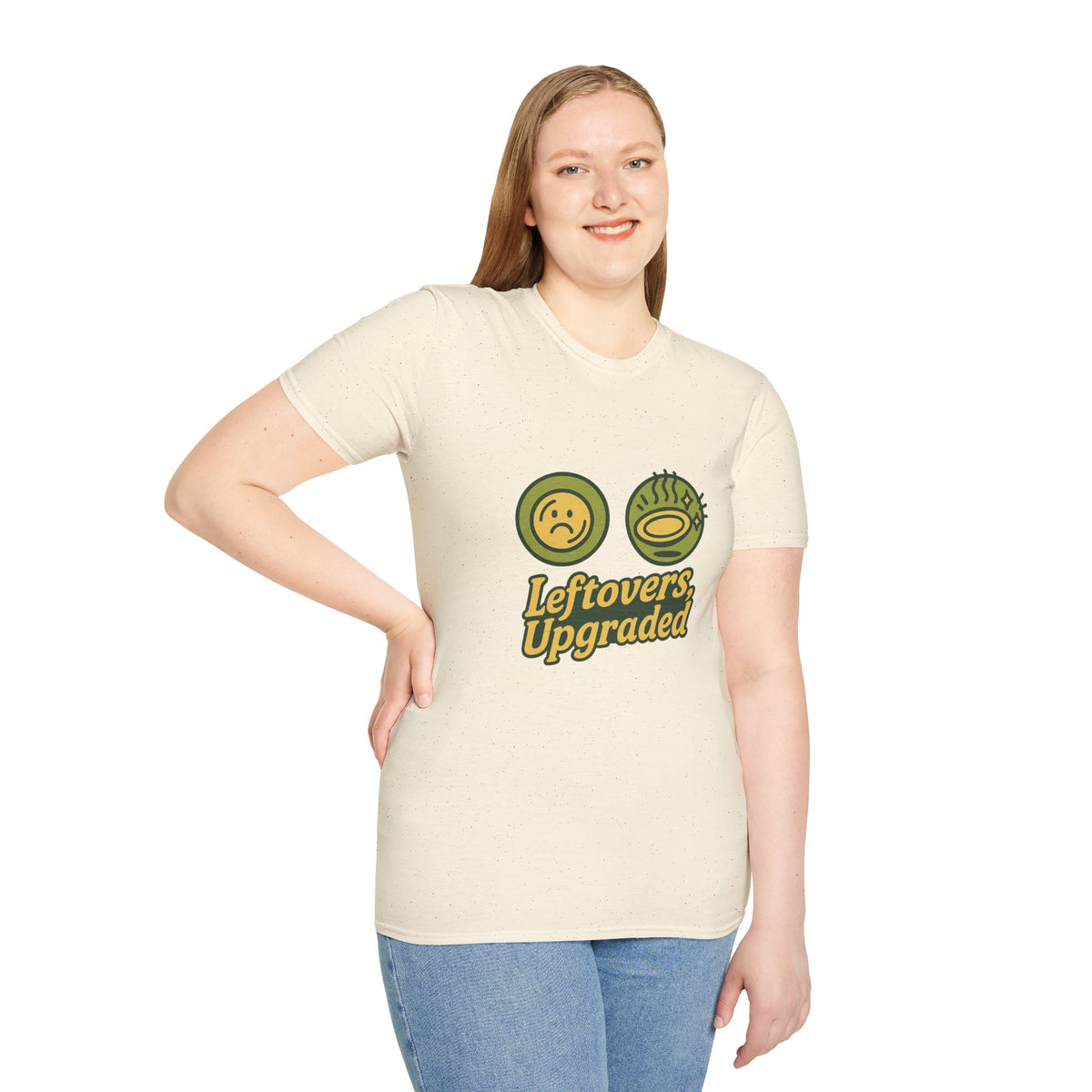 Leftovers Upgraded T-Shirt — Funny Foodie Tee with Soup & Smiley Icons - Trending Now - September 2026