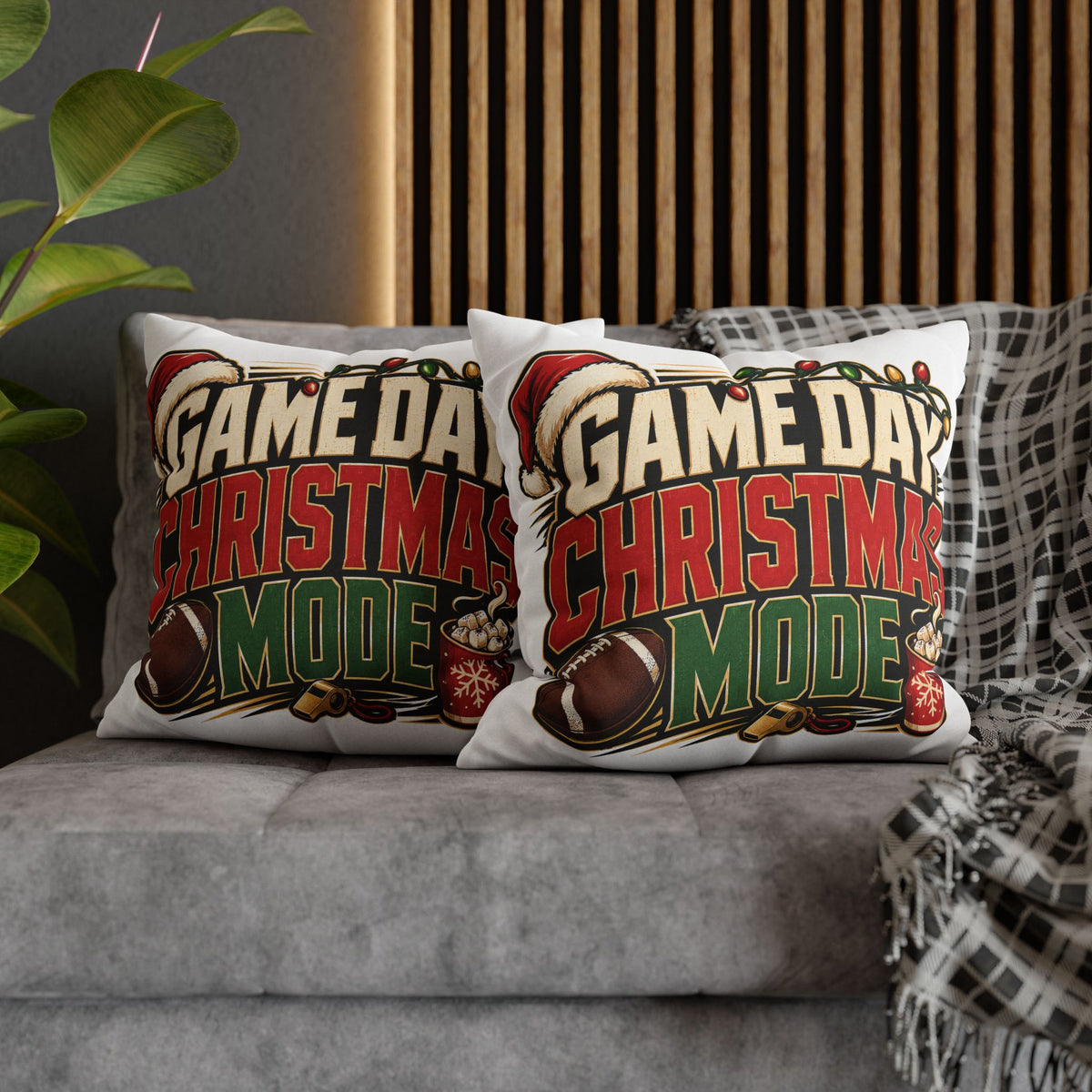 Game Day Christmas Mode Pillowcase Modern Day Christmas