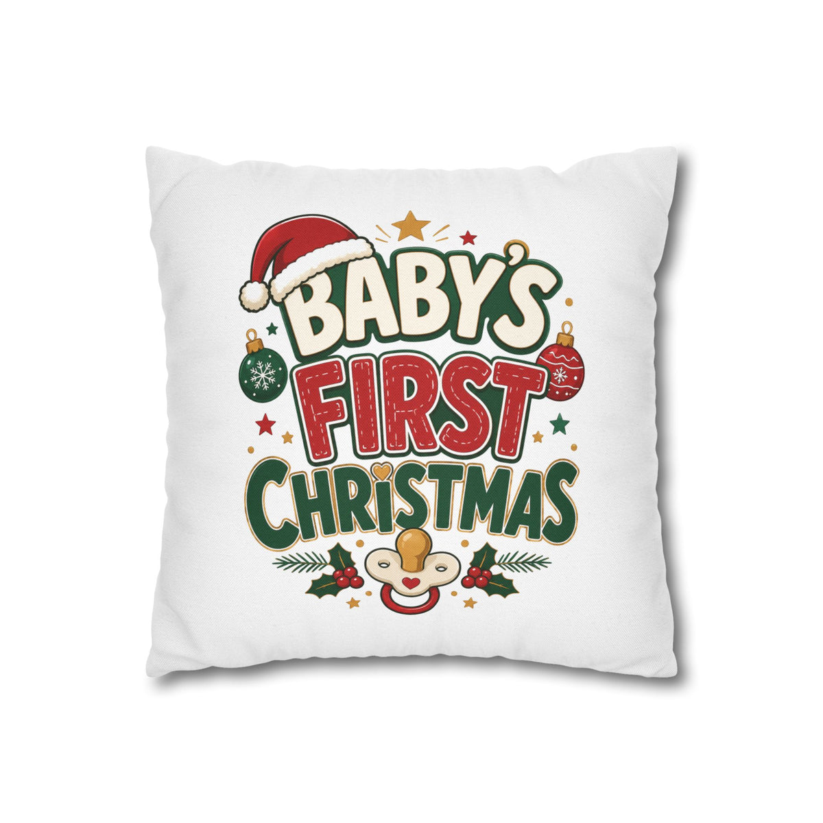 Baby's First Christmas Pillowcase — Festive Holiday Nursery Decor