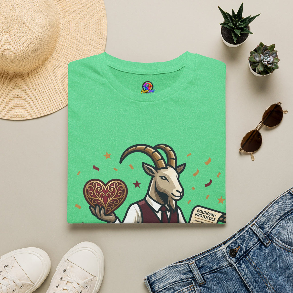 Capricorn T-Shirt — "Setting Boundaries is My Love Language" Zodiac Goat Tee