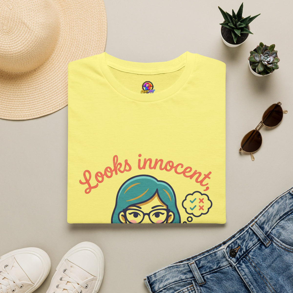 Looks Innocent Virgo T-Shirt — Funny Zodiac Graphic Tee for Virgo Women