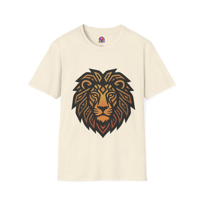 Lion Head T-Shirt — Geometric Tribal Lion Graphic Tee
