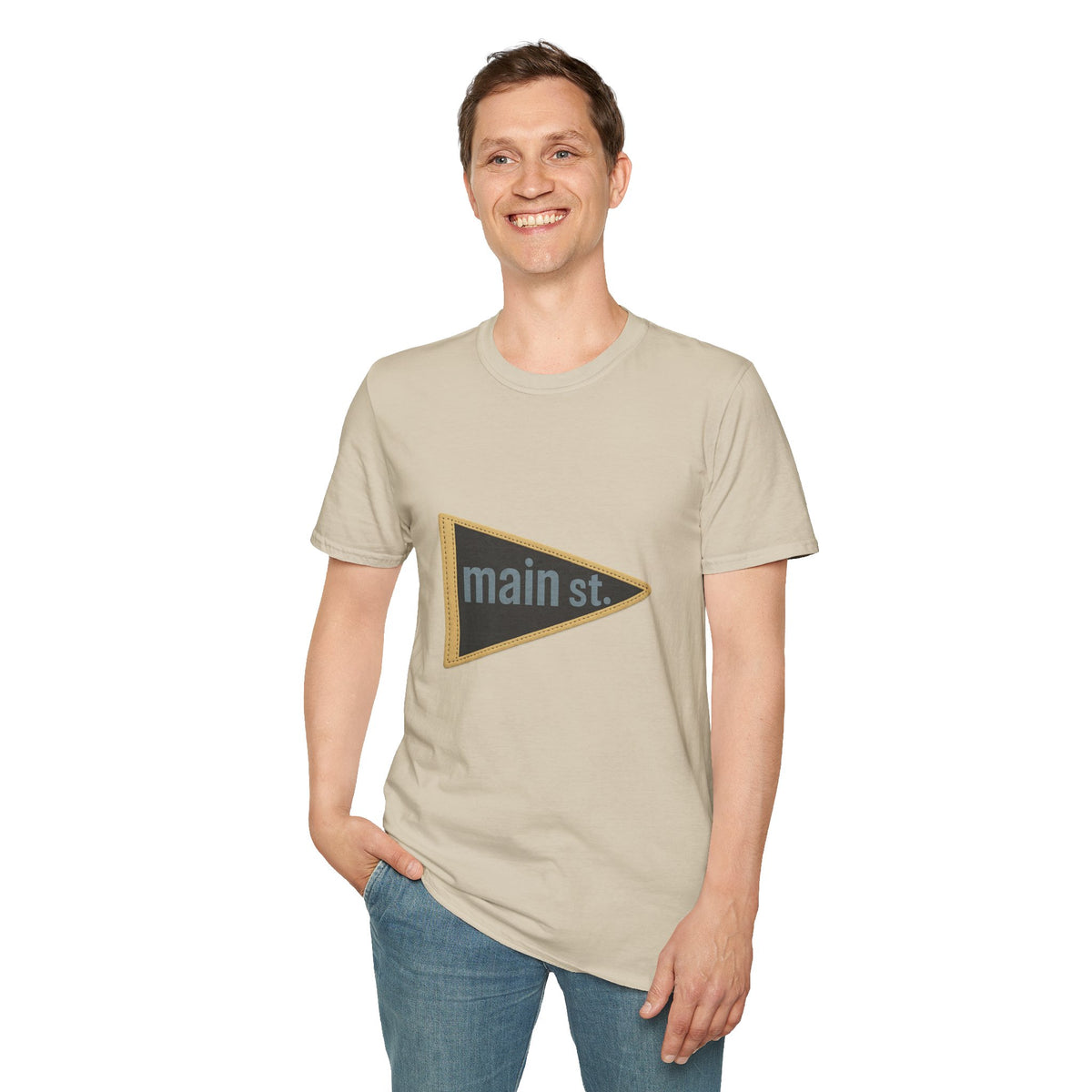 Main St. Triangle Logo T‑Shirt — Vintage Retro Street Sign Graphic Tee - Trending Now - August 2026