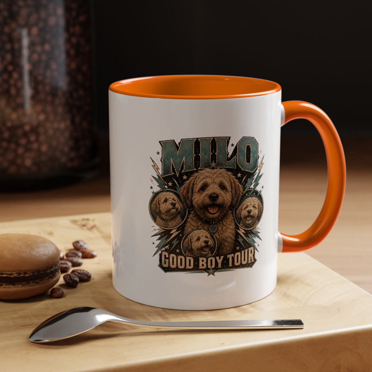 Milo Bailey Dog Dad Mom Milo "Good Boy Tour" Accent Coffee Mug – Personalized Dog Lover Gift