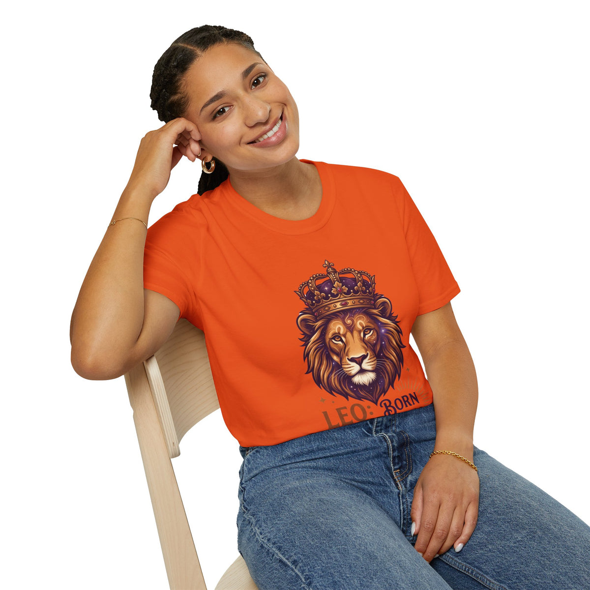 Leo Zodiac Lion T-Shirt — "Born with a Crown in My Soul" Zodiac Graphic Tee
