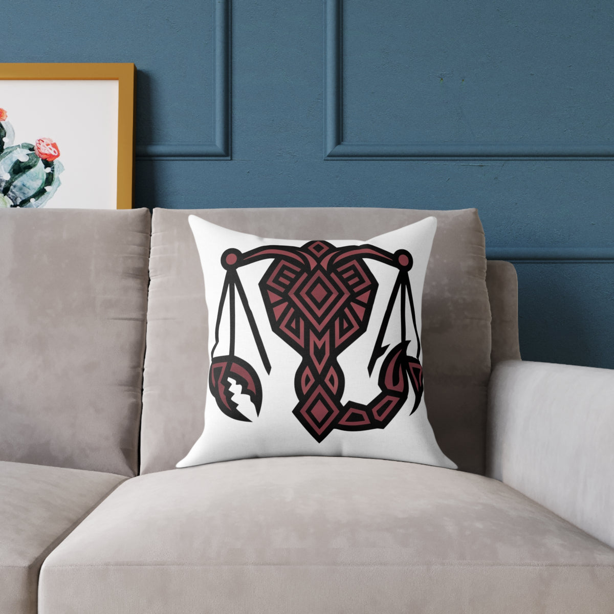 Scorpio Balance Zodiac Square Poly Canvas Pillow