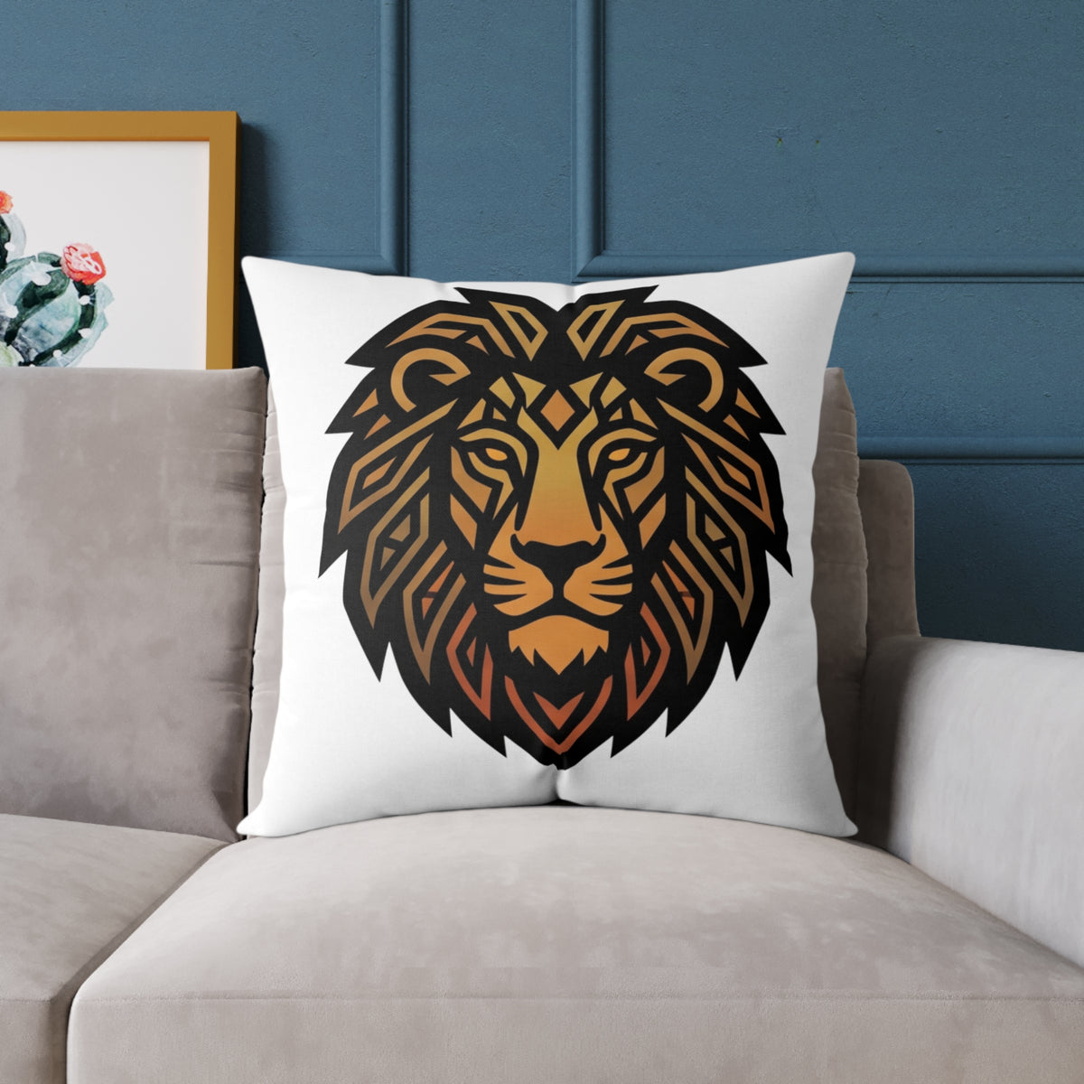 Leo Zodiac Lion Square Poly Canvas Pillow