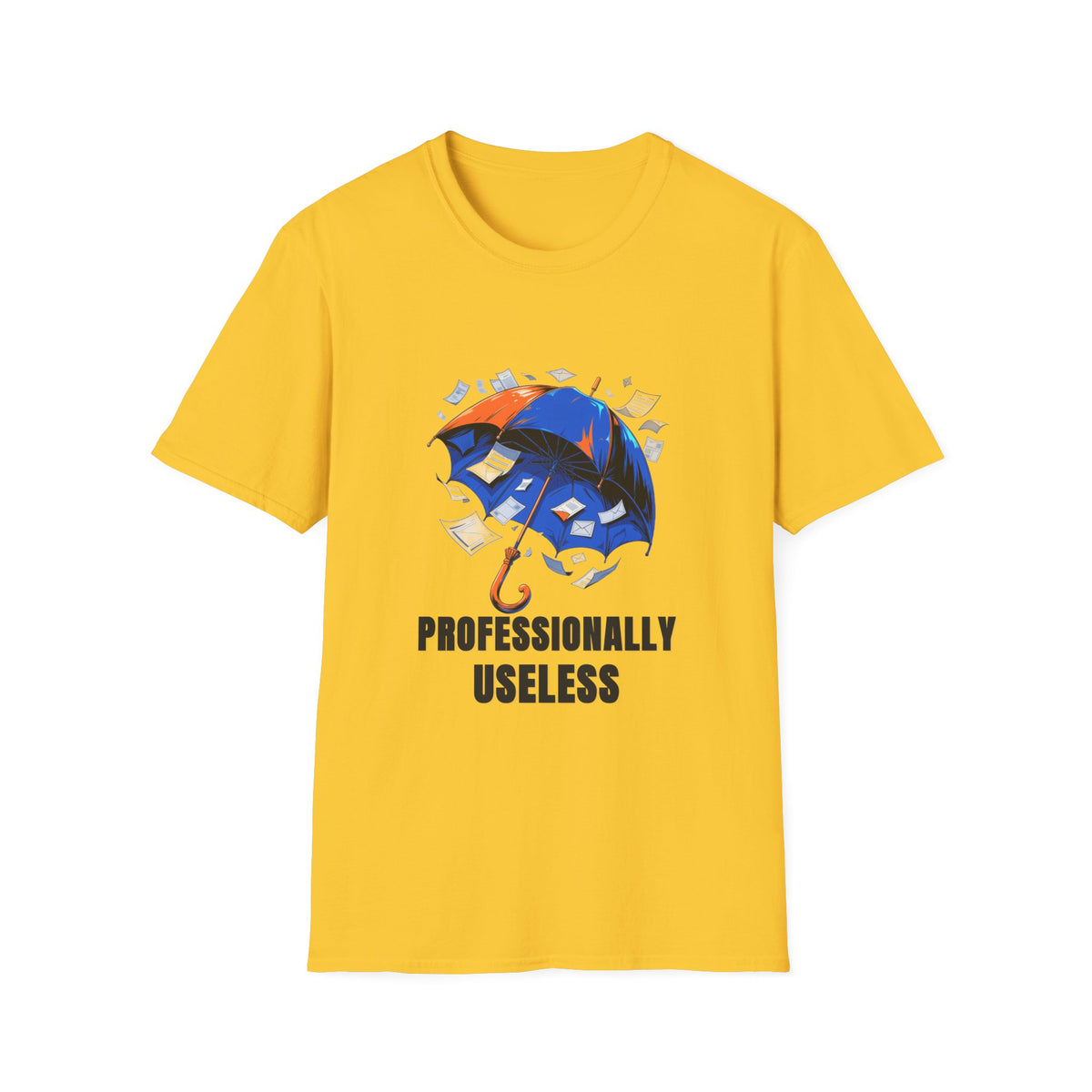 Professionally Useless T-Shirt — Illustrated Umbrella Graphic - Trending Now - August 2026