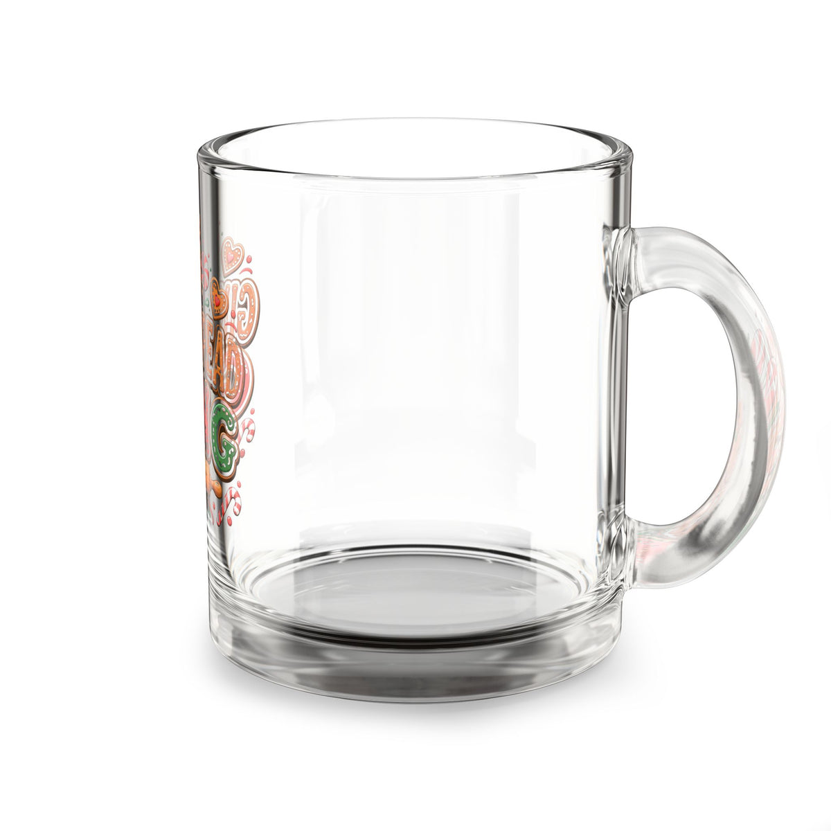 Christmas Glass Mug 10 oz Gingerbread Gang Glass Mug — 10oz Holiday Cookie Coffee Cup