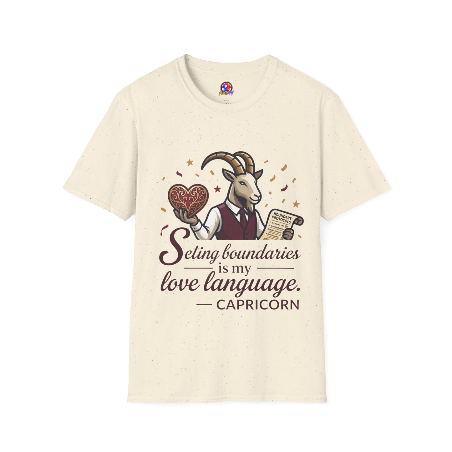 Capricorn T-Shirt — "Setting Boundaries is My Love Language" Zodiac Goat Tee