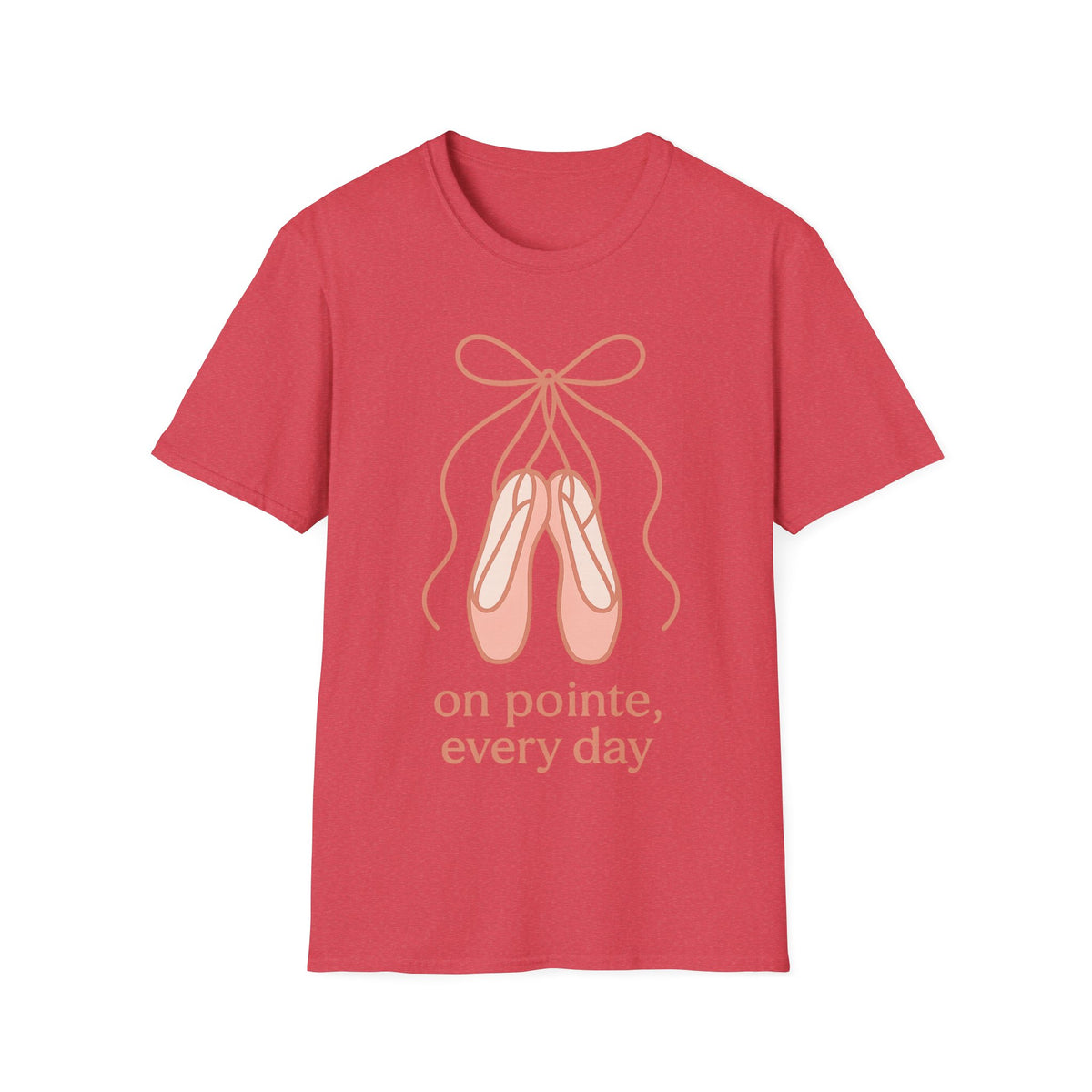 "On Pointe Every Day" Ballet Pointe Shoes Tee - Cute Coquette Balletcore Aesthetic White T-Shirt - Trending Now - September 2026