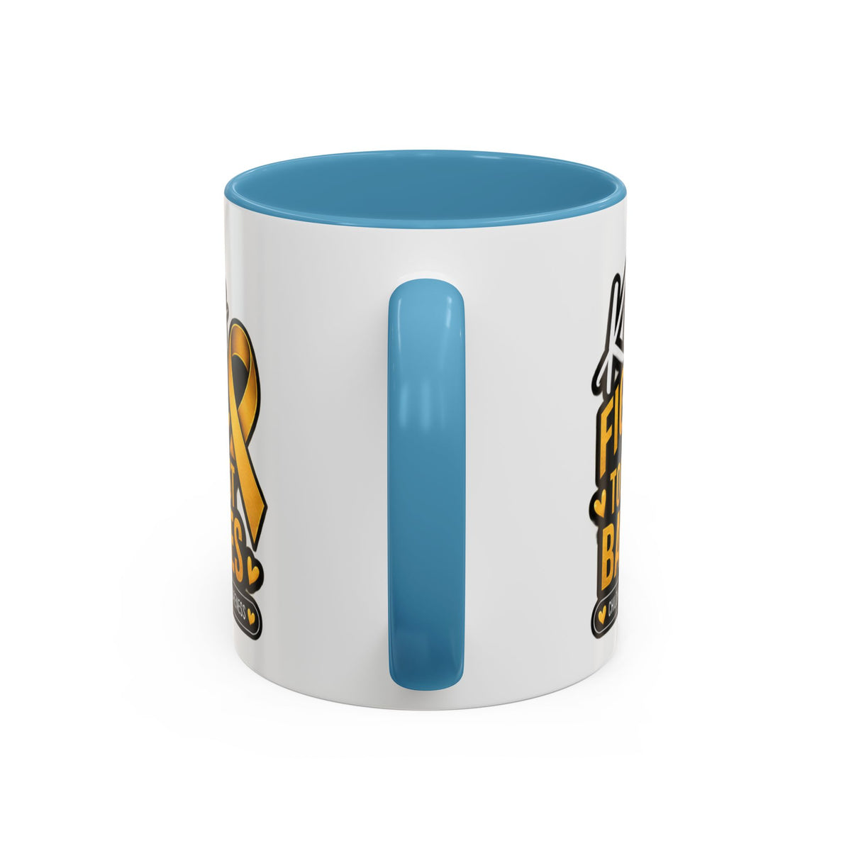 Childhood Cancer Awareness Accent Coffee Mug - "Kids Fight the Toughest Battles" (11/15oz)