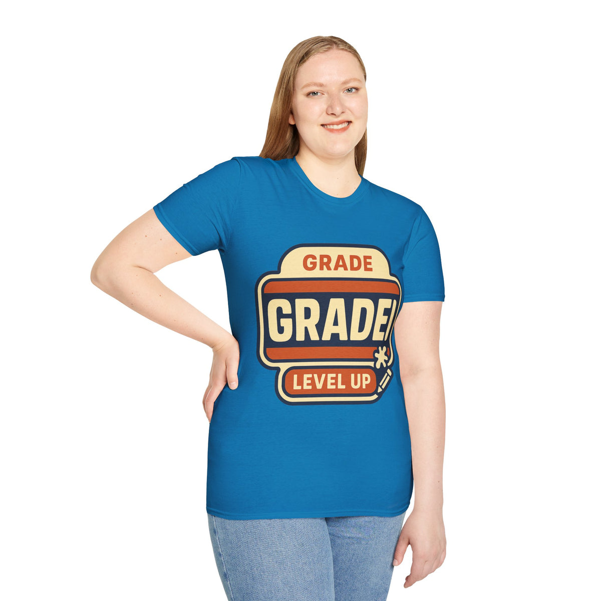 Grade Up Retro Badge T‑Shirt — "GRADE! LEVEL UP" Gamer Teacher Gift - Trending Now - August 2026