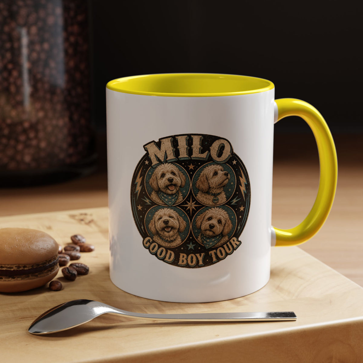 Milo Bailey Dog Dad Mom Milo "Good Boy Tour" Accent Coffee Mug —  Cute Dog Portraits