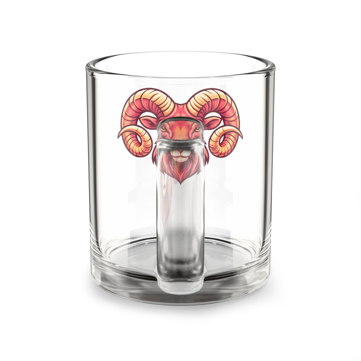 Aries Ram Glass Mug — 10oz Zodiac Coffee & Tea Cup