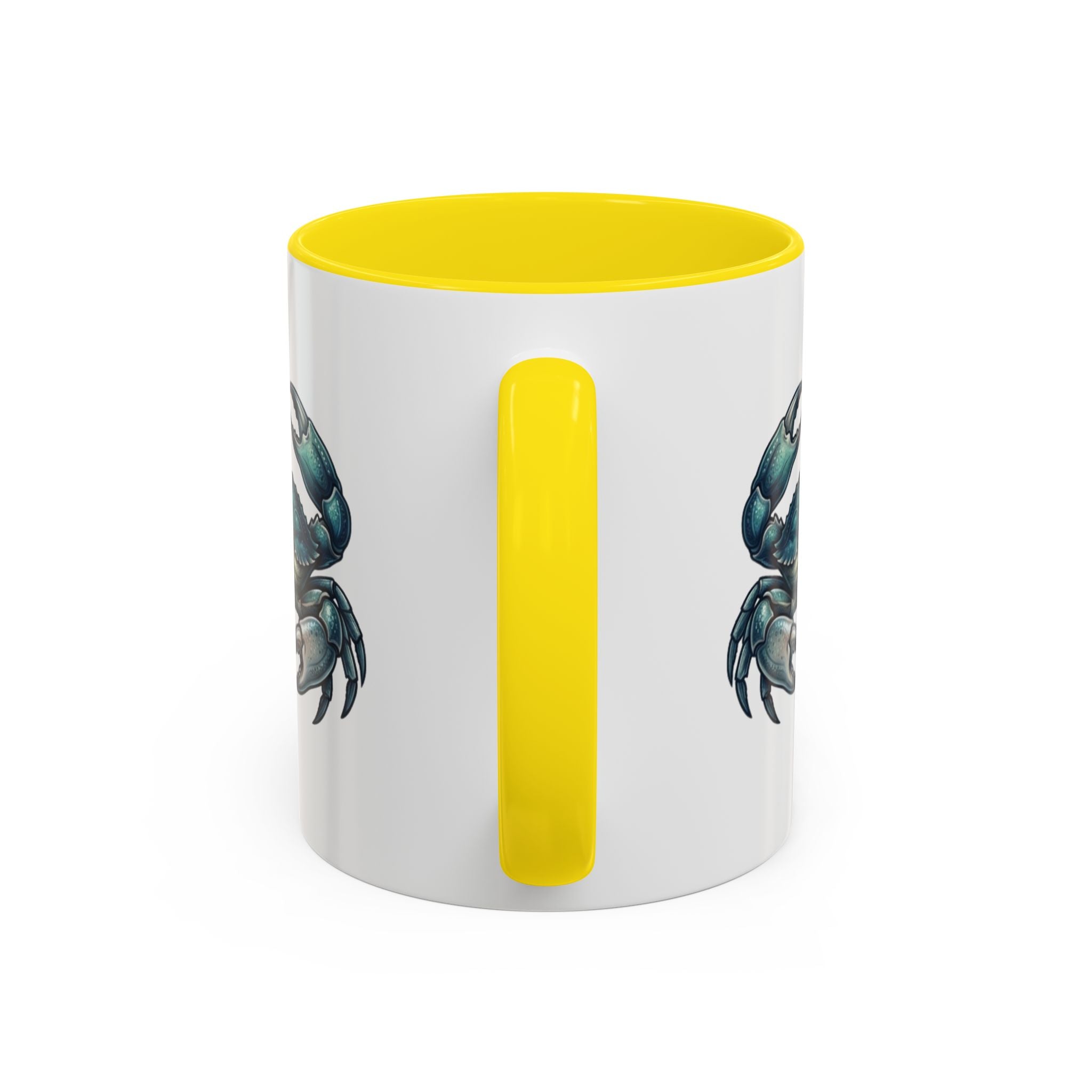 Crab Accent Coffee Mug – Blue Coastal Crab Artwork