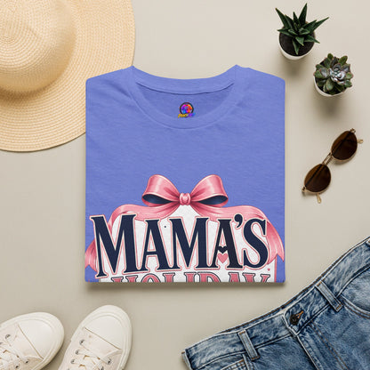 Mama's Holiday Era T-Shirt — Festive Pink Bow Christmas Tee for Moms