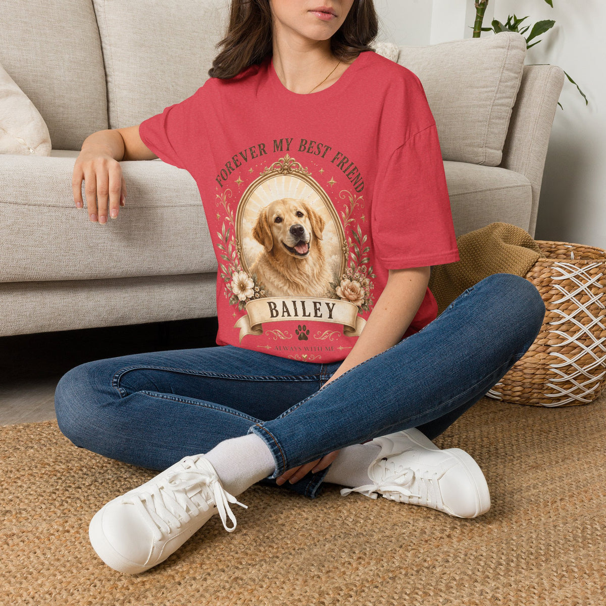 Dog Memorial T-Shirt — "Forever My Best Friend" Personalized Pet Tribute
