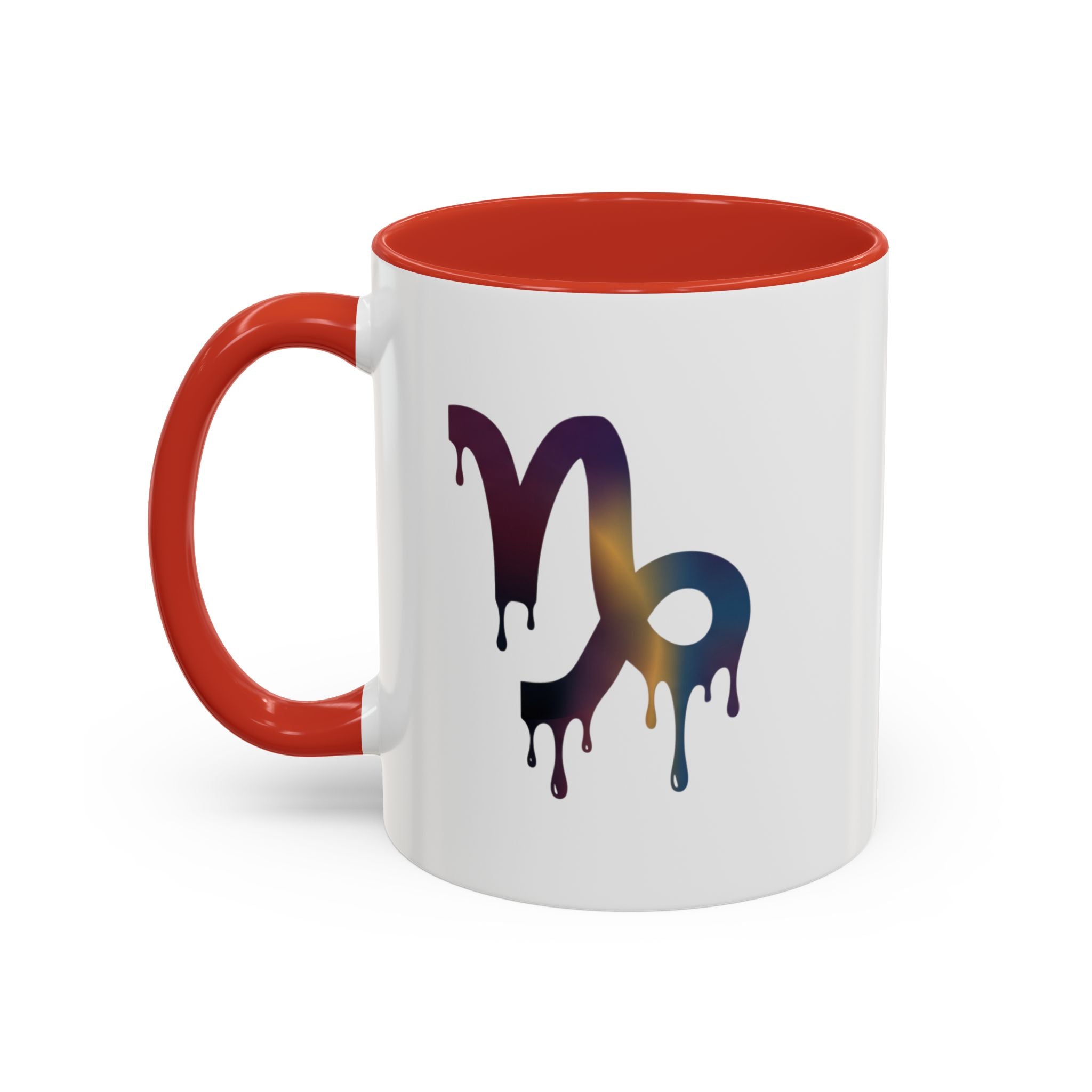 Capricorn Drip Accent Coffee Mug — Zodiac Symbol Gradient