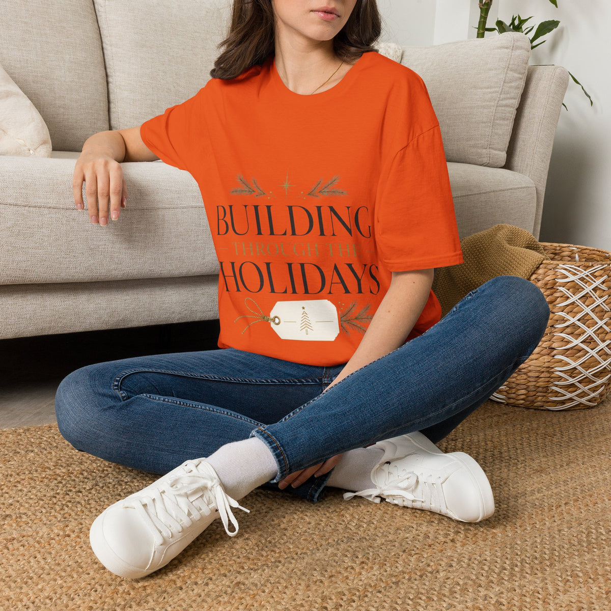 Holiday T-Shirt — "Building Through the Holidays" Christmas Graphic Tee