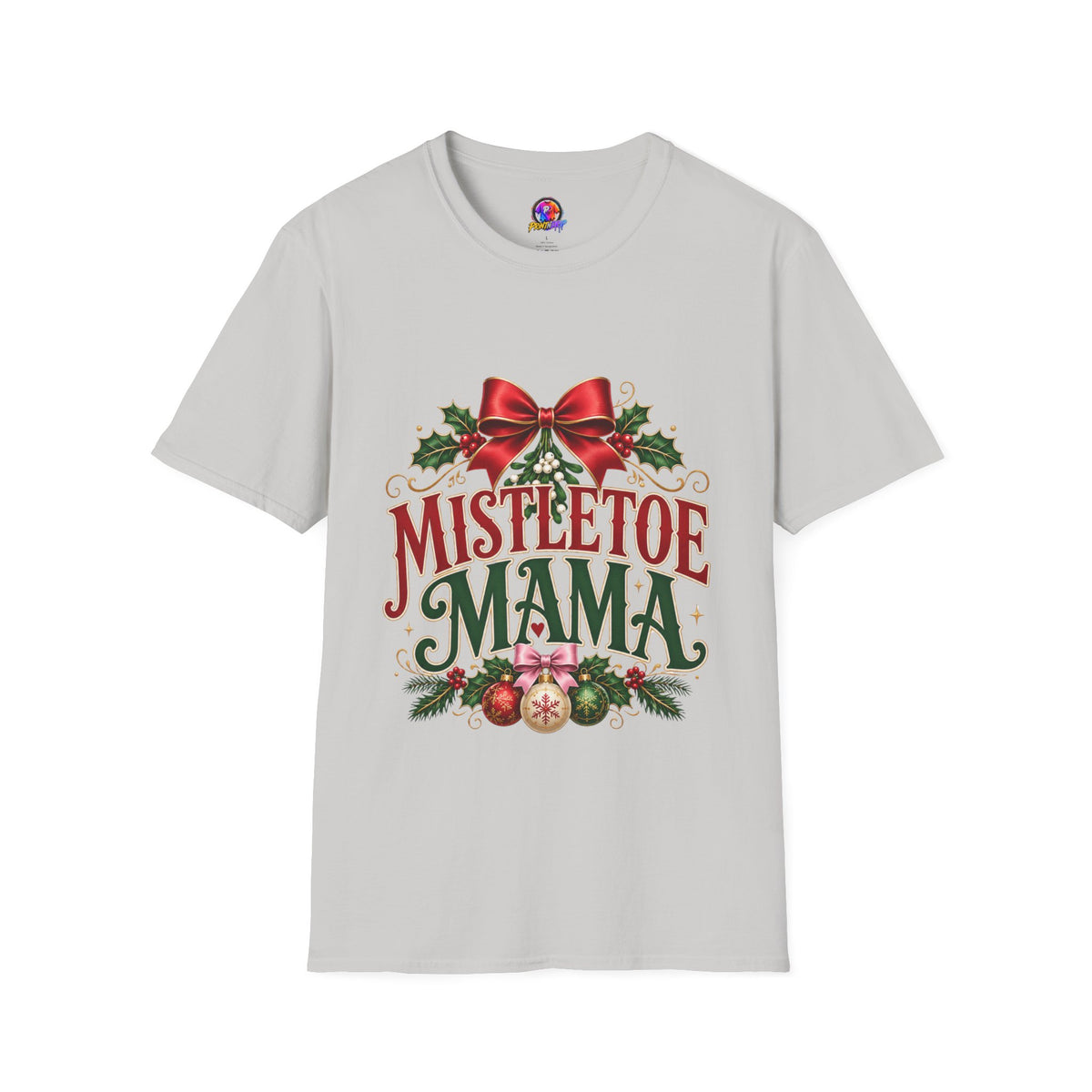 Mistletoe Mama T-Shirt — Festive Christmas Holiday Tee with Bow & Holly