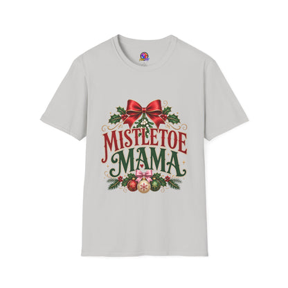 Mistletoe Mama T-Shirt — Festive Christmas Holiday Tee with Bow & Holly