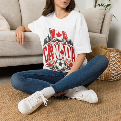 Canada Soccer T‑Shirt — Canadian Flag & Maple Leaf Crest