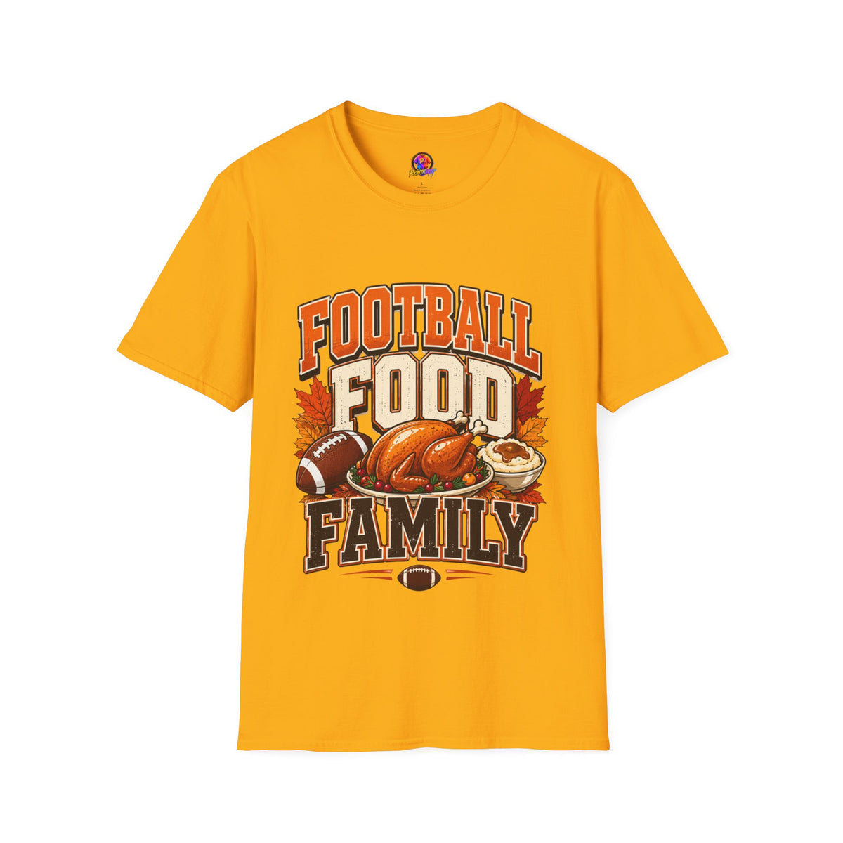 Thanksgiving T-Shirt Football Food Family T-Shirt — Thanksgiving Tailgate Tee for Fans