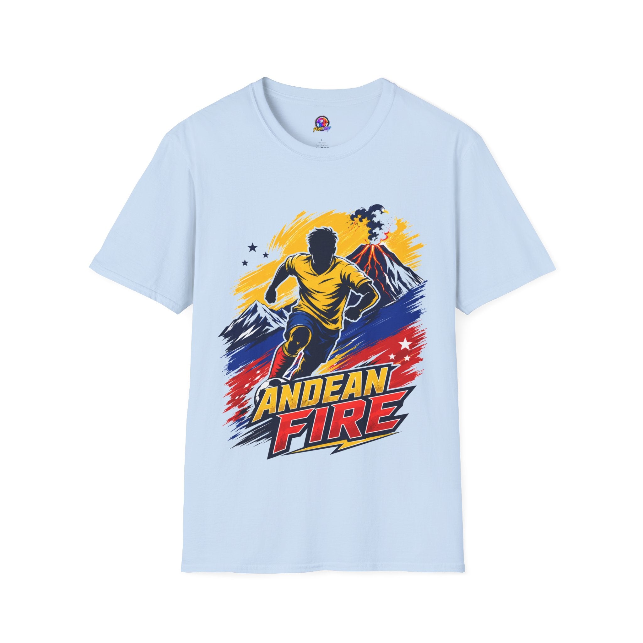 Ecuador Andean Fire Running T‑Shirt — Volcano Trail Runner Graphic Tee