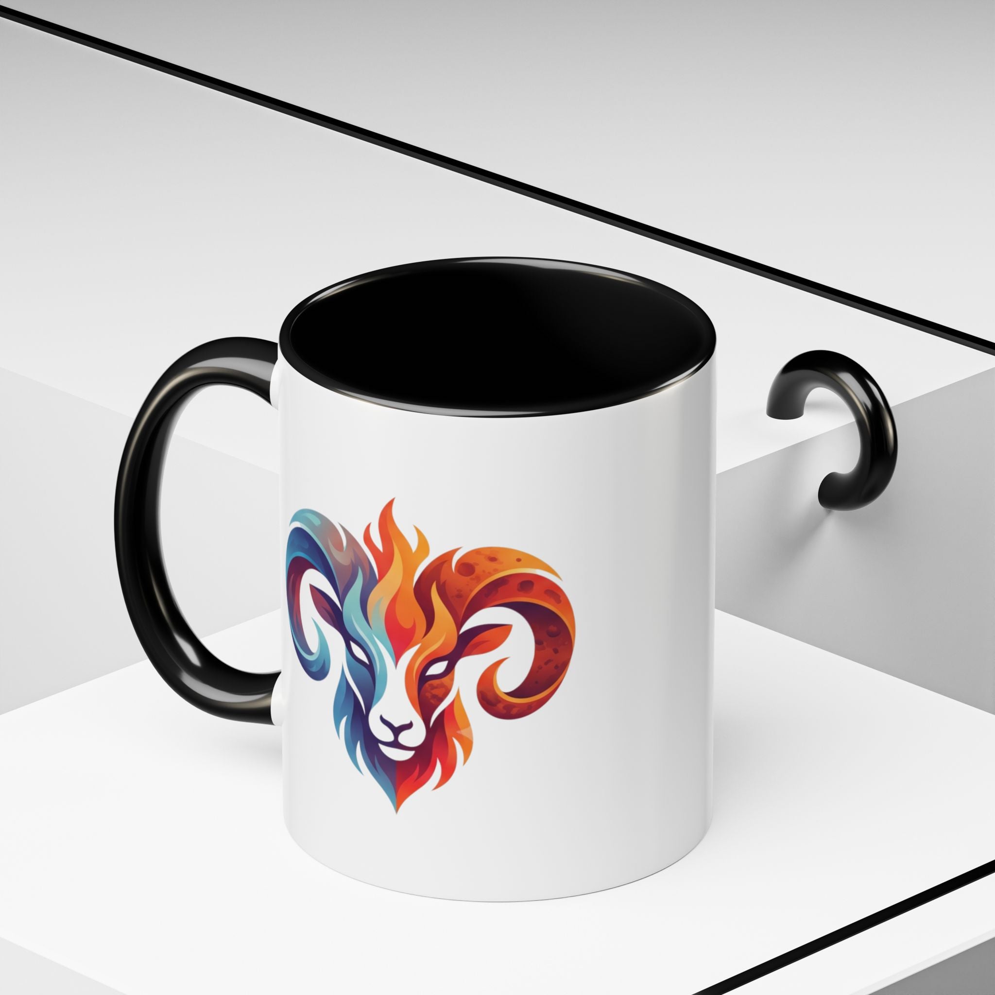 Aries Ram Heart Coffee Mug – Colorful Zodiac Accent Mug