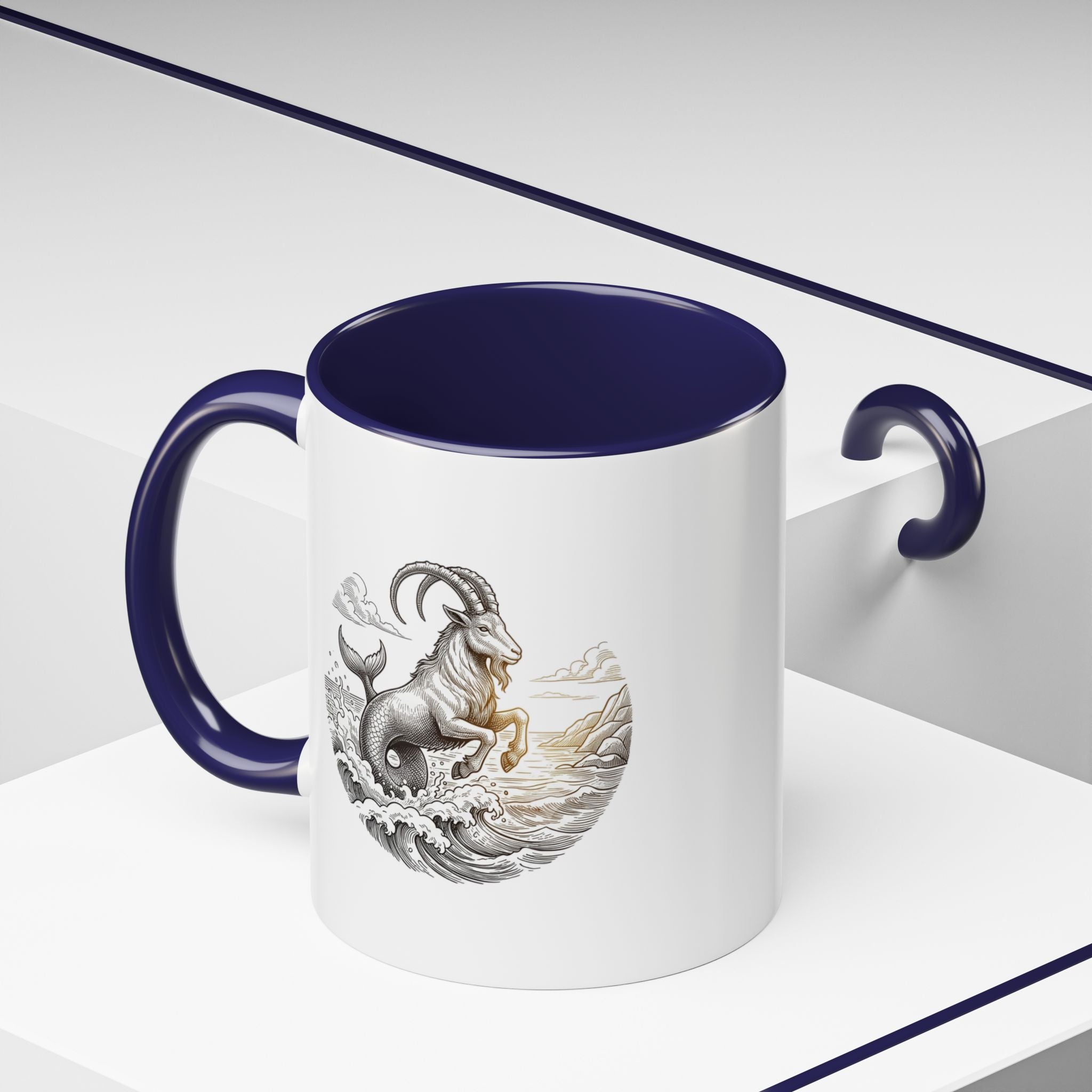 Capricorn Goat Mermaid Coffee Mug — Zodiac Capricorn Accent Mug